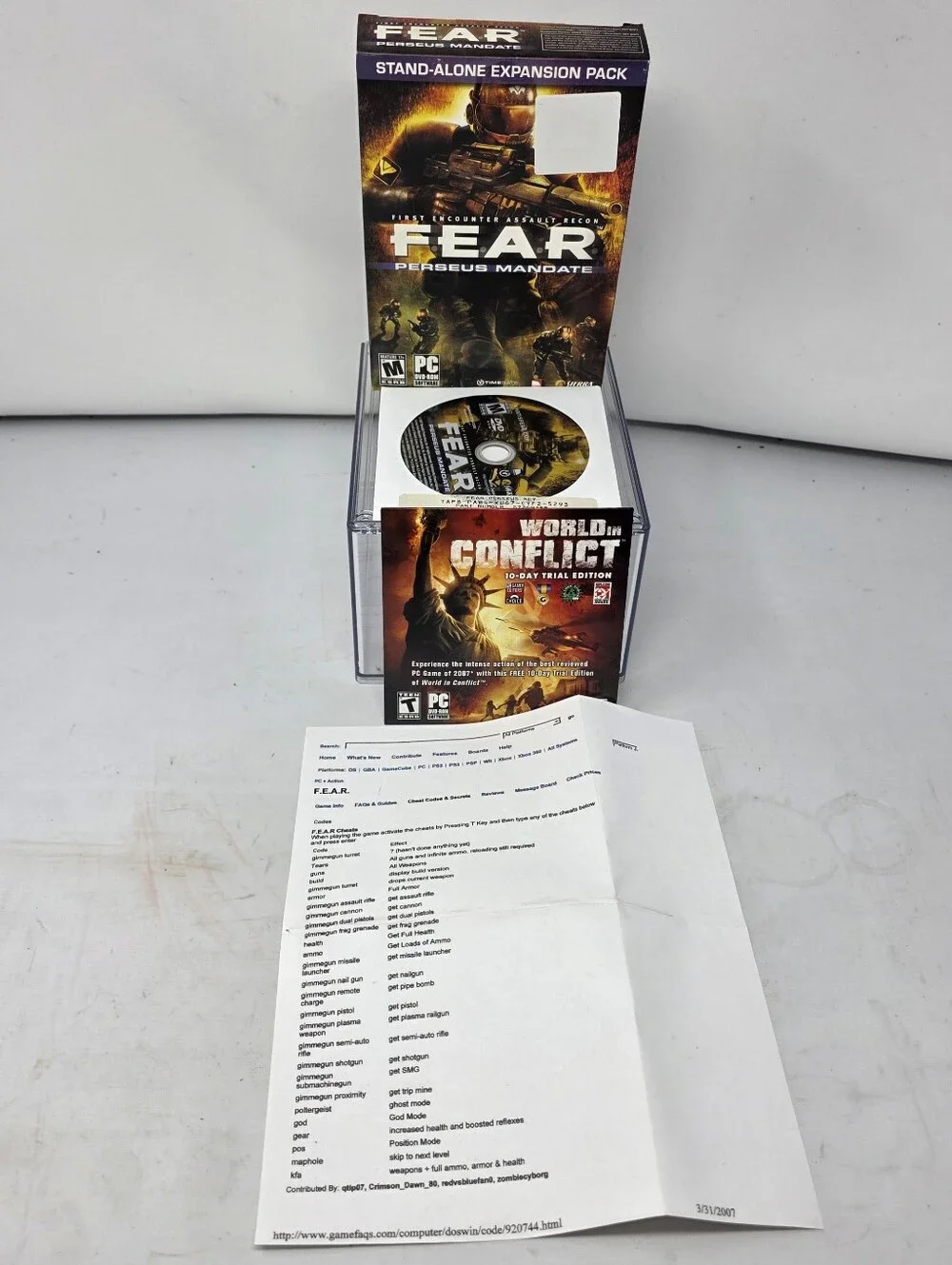 FEAR Perseus Mandate PC DVD Game Standalone Expansion Vtg 2007 GameFAQs